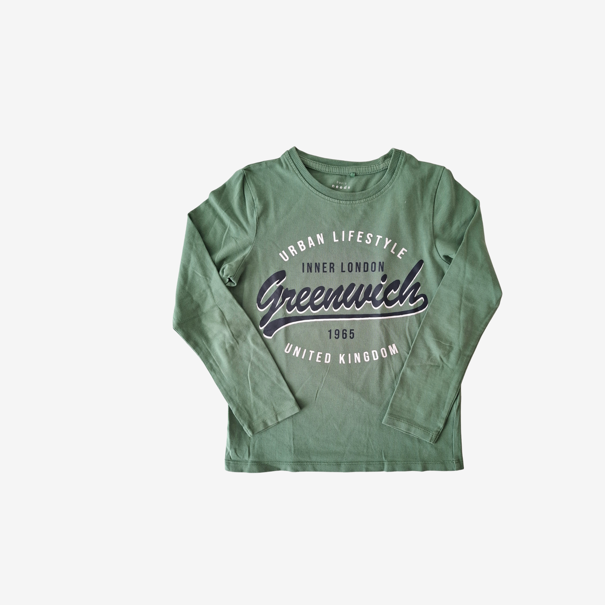 Basic Needs by Name it  langarm Shirt grün, Größe 110