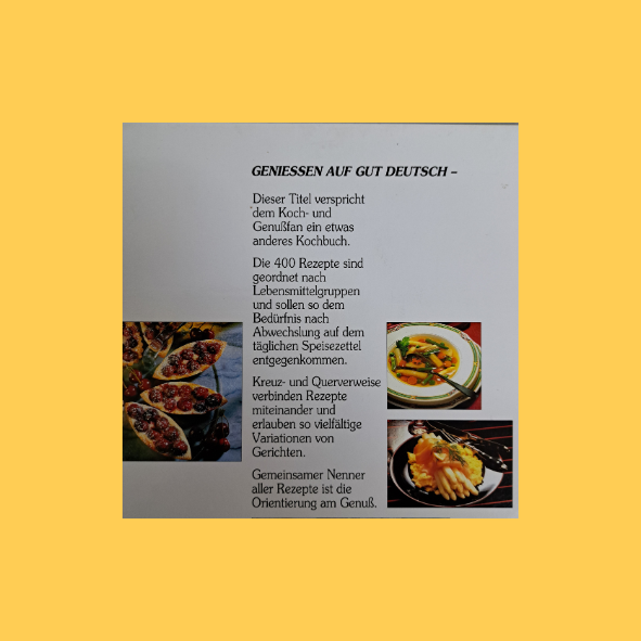 Geniessen auf gut deutsch