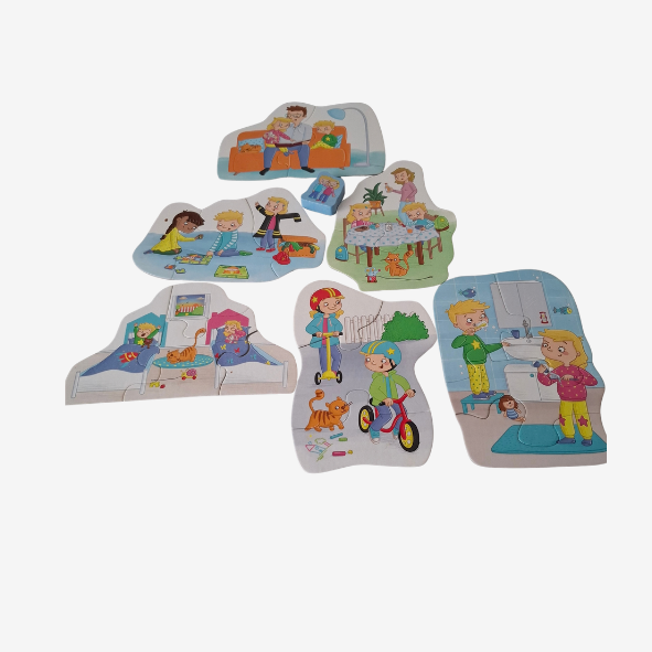 HABA 6 erste Puzzles + Holzfigur Mein Tag