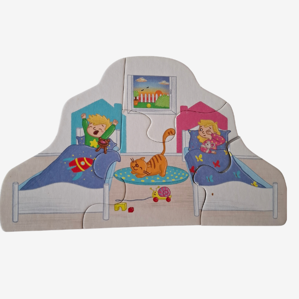 HABA 6 erste Puzzles + Holzfigur Mein Tag