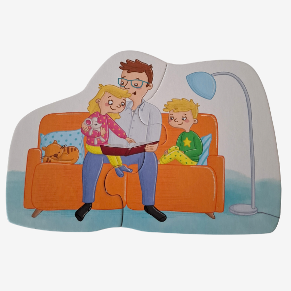 HABA 6 erste Puzzles + Holzfigur Mein Tag
