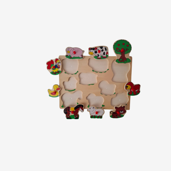 Holzpuzzle mit Tieren 9 - teilig
