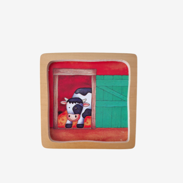 Huch & Friends 2 kleine Holz Puzzles Kuh und Schaf