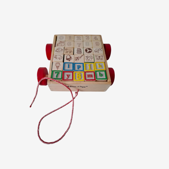 Melissa & Doug ABC-123 Blöcke im Wagen aus Holz