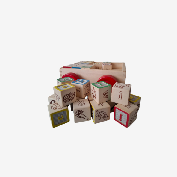 Melissa & Doug ABC-123 Blöcke im Wagen aus Holz