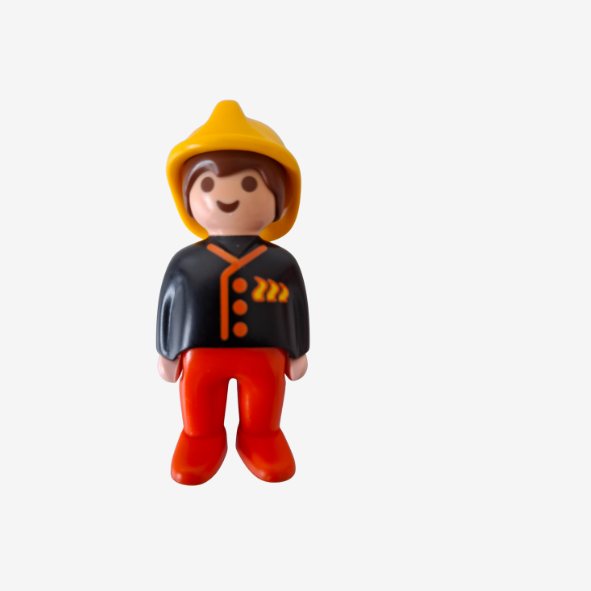 Playmobil Feuerwehrleiterfahrzeug Geobra 1990 + Feuerwehrmann