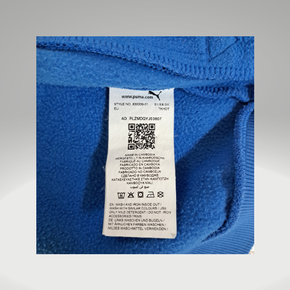 Puma Kapuzensweatjacke blau, Größe 104