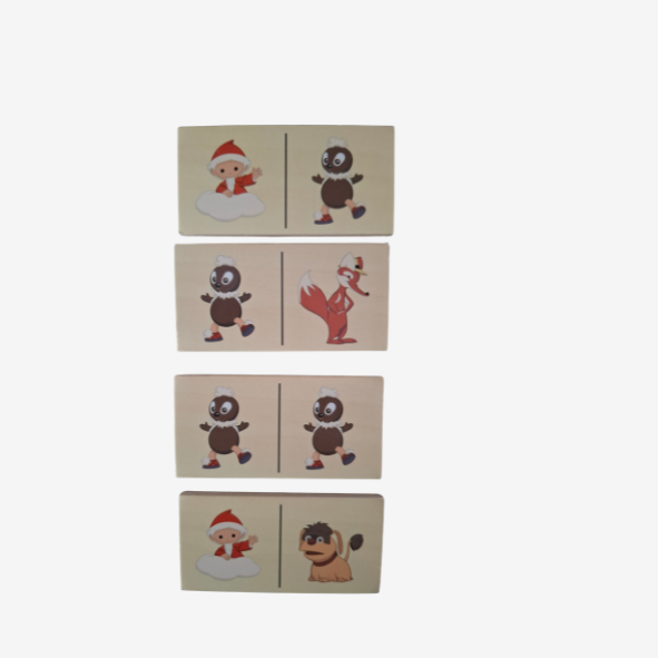 Sandmännchen Domino in Holzkiste