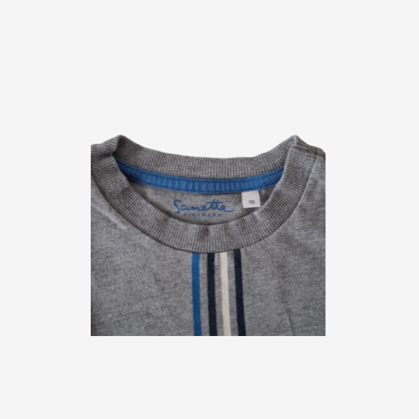 Sanetta langarm Shirt grau mit Astronaut auf Skateboard, Größe 116
