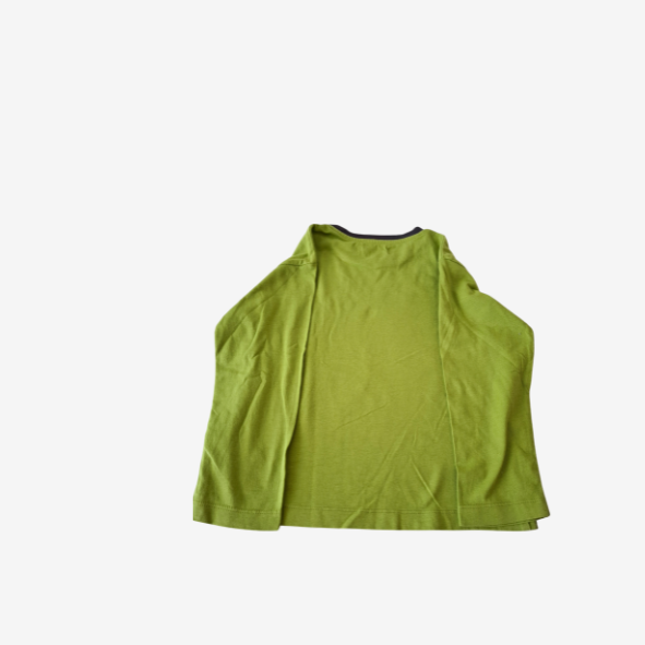 Sense Organics grünes T-Shirt mit bunten Zebrakopf-Stoffapplikation, Größe 110