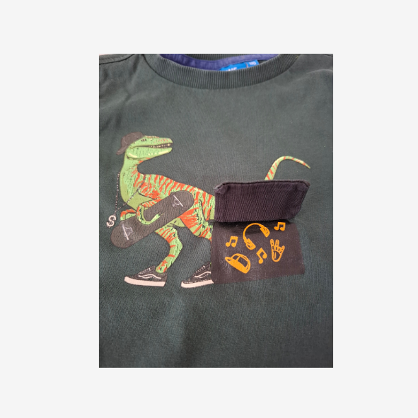 Someone langarm Shirt dunkelgrün, Größe 110