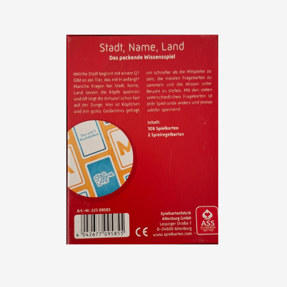 ASS Kartenspiel Stadt, Land, Fluß