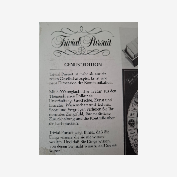 Parker Trivial Pursuit Komplettset Genus Edition