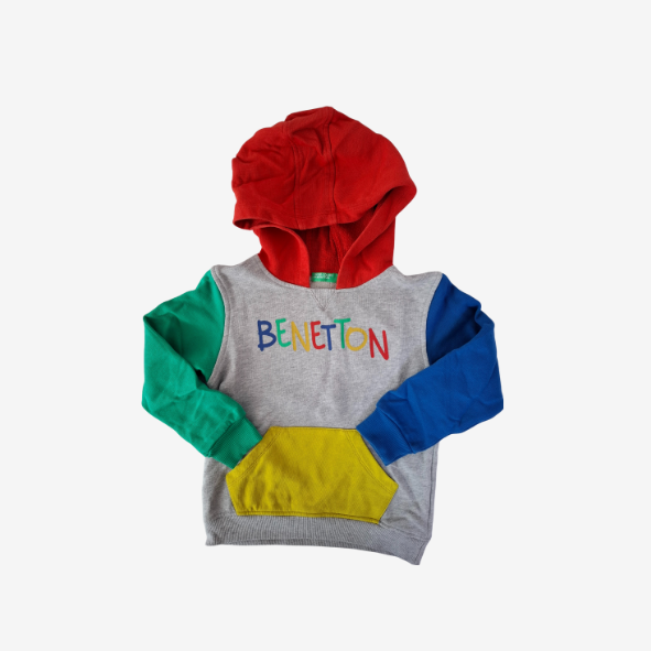 United Colors of Benetton, Sweatshirt mit Kapuze bunt, Größe 116