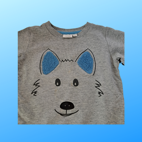 name it Sweatshirt grau mit Hundemotiv Größe 92