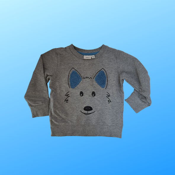 name it Sweatshirt grau mit Hundemotiv Größe 92