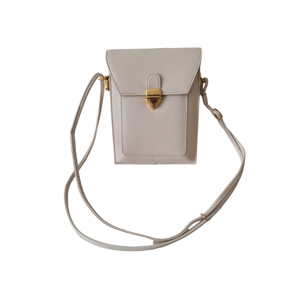 Schultertasche klein beige