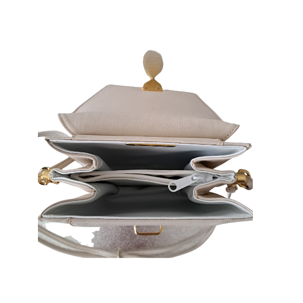 Schultertasche klein beige